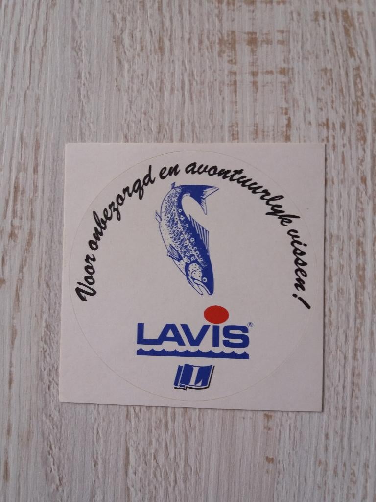 sticker Voor onbezorgd en avontuurlijk vissen LAVIS, Ophalen of Verzenden, Zo goed als nieuw, Sport