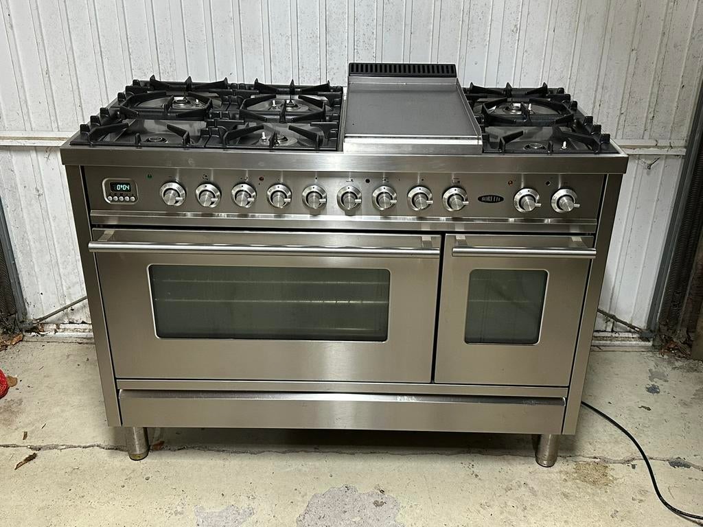 Boretti fornuis 120cm 2x oven VFP120IX, Ophalen, 60 cm of meer, Zo goed als nieuw, Gas