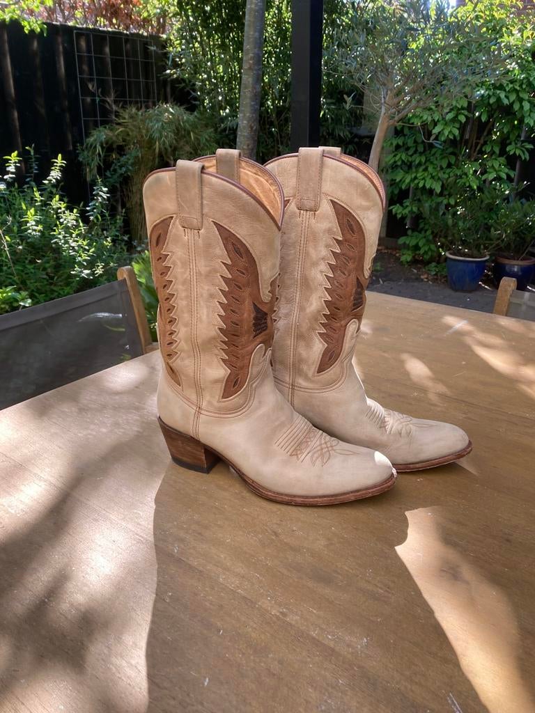Cowboylaarzen maat 41 merk Sendra, Ophalen, Hoge laarzen, Beige, Zo goed als nieuw