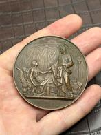 Antieke tafelmedaille met religieus thema, 1853, Ophalen of Verzenden, Overige materialen