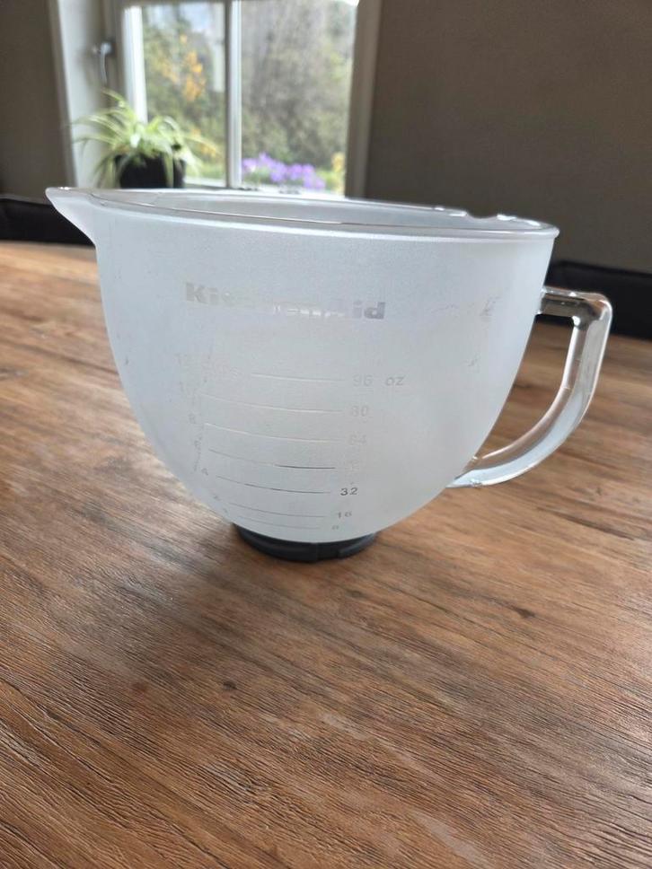 KitchenAid Glazen Mengkom met Handvat en Maataanduiding, Huis en Inrichting, Keuken | Keukenbenodigdheden, Gebruikt, Ophalen of Verzenden