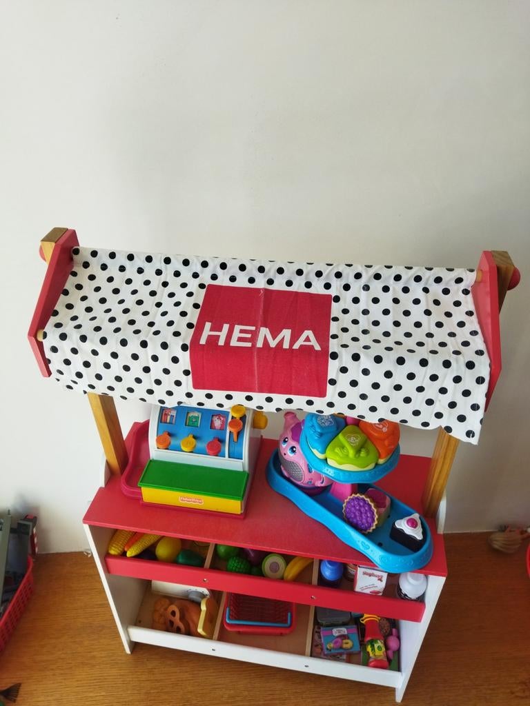 Hema speelgoed winkeltje met kassa en accessoires, Ophalen, Jongen of Meisje