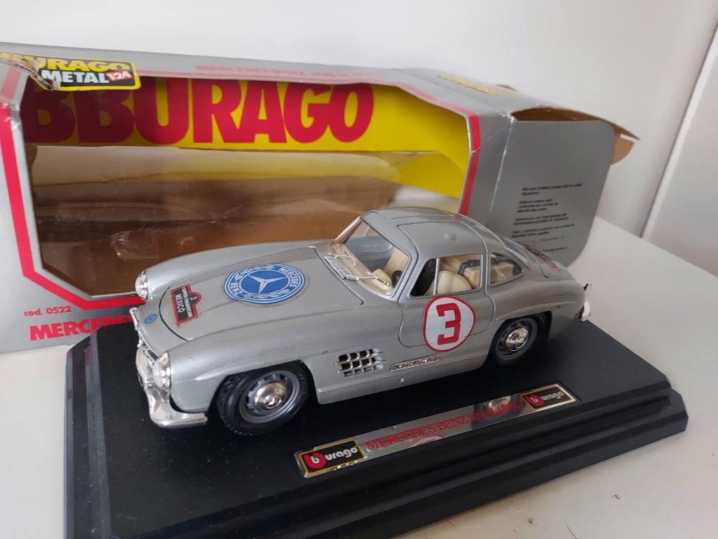 Mercedes-Benz 300 SL Carrera Panamerica Mexico #3 zilver, Ophalen of Verzenden, Nieuw, Auto, Bburago