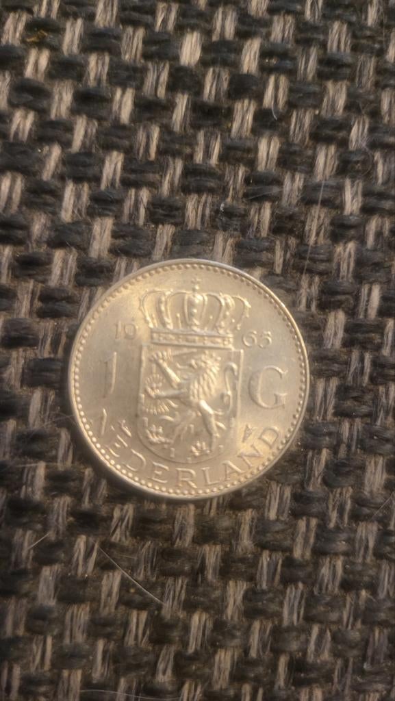 1 Gulden Juliana 1965 Zilveren Munt, Postzegels en Munten, Munten | Nederland, 1 gulden, Koningin Juliana, Zilver, Ophalen of Verzenden
