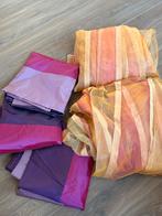 Set van 2 gordijnen: paars/roze en oranje/geel, Ophalen, Gebruikt, 100 tot 150 cm, 200 cm of meer