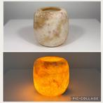 Alabaster theelichthouder - Sfeervolle verlichting, Overige materialen, Nieuw, Ophalen of Verzenden, Bruin