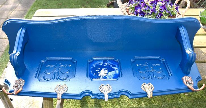 Vintage Wandkapstok Rembrandts Blauw., Huis en Inrichting, Woonaccessoires | Kapstokken, Gebruikt, Wandkapstok, Minder dan 100 cm