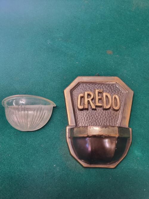 -	Wijwater muurhanger messing, Verzamelen, Ophalen of Verzenden