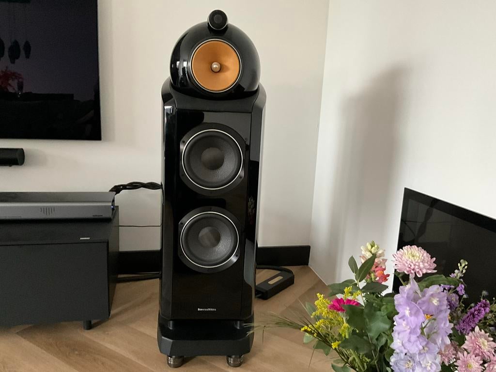 B&W 802D2 hoogglans zwart, Audio, Tv en Foto, Luidsprekers, Ophalen, Zo goed als nieuw, Bowers & Wilkins (B&W), 120 watt of meer