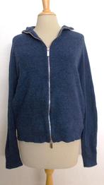 Blauw/zwart 100% pure merino wol vest van Nicole Farhi! L/XL, Kleding | Dames, Truien en Vesten, Ophalen of Verzenden, Zo goed als nieuw