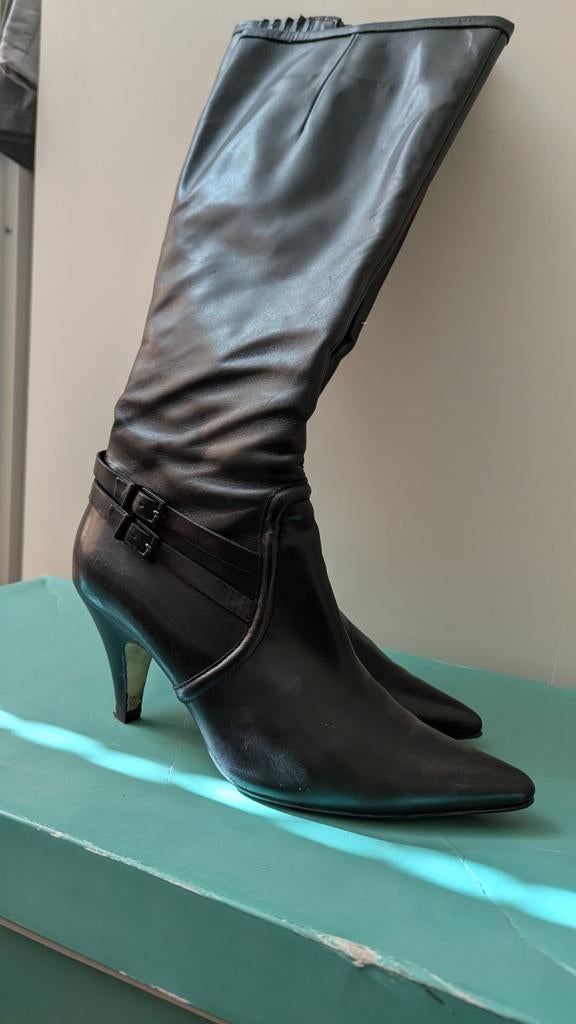 Zwarte dameslaarzen, Kleding | Dames, Schoenen, Ophalen, Zo goed als nieuw, Zwart, Hoge laarzen