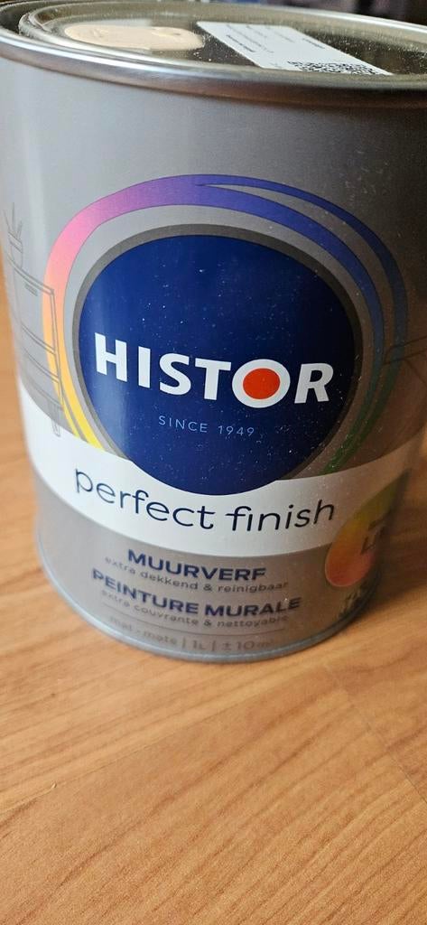 Histor muurverf 1 liter zalmroze- lichtoranje, Doe-het-zelf en Verbouw, Verf, Beits en Lak, Ophalen, Nieuw