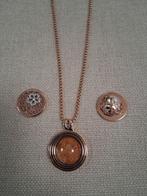 Quoins ketting met hanger en 3 munten, rosé goud, Overige materialen, Met strass, Nieuw, Ophalen of Verzenden