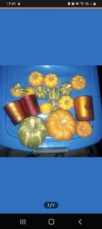 Decoratieve pompoenen en waxinelichthouders voor de herfst, Ophalen, Gebruikt