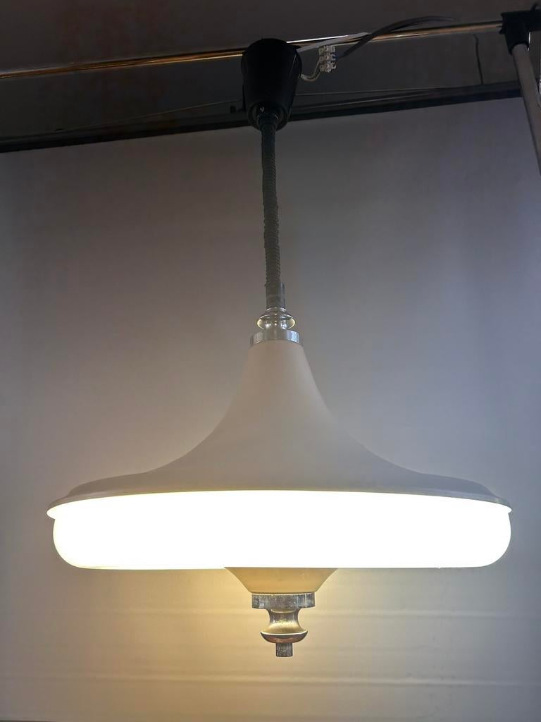 Space Age Pendellamp || Hanglamp || UFO, Huis en Inrichting, Lampen | Hanglampen, 50 tot 75 cm, Overige materialen, Ophalen of Verzenden
