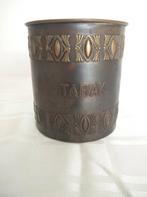 Antieke koperen Art Deco tabakspot uit Tiel Holland, Verzamelen, Rookartikelen, Aanstekers en Luciferdoosjes, Ophalen of Verzenden