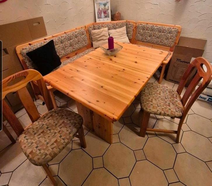 Robuuste Oostenrijkse/Duitse Eethoek van Massief Hout, Huis en Inrichting, Complete eetkamers, Gebruikt, Minder dan 4 stoelen