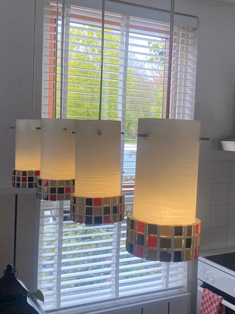 Hanglamp, Eettafellamp, Ophalen, Zo goed als nieuw, Glas, Minder dan 50 cm