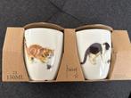 2 Senseo kopjes Francien katten 150ml, Keramiek, Nieuw, Ophalen of Verzenden, Overige stijlen