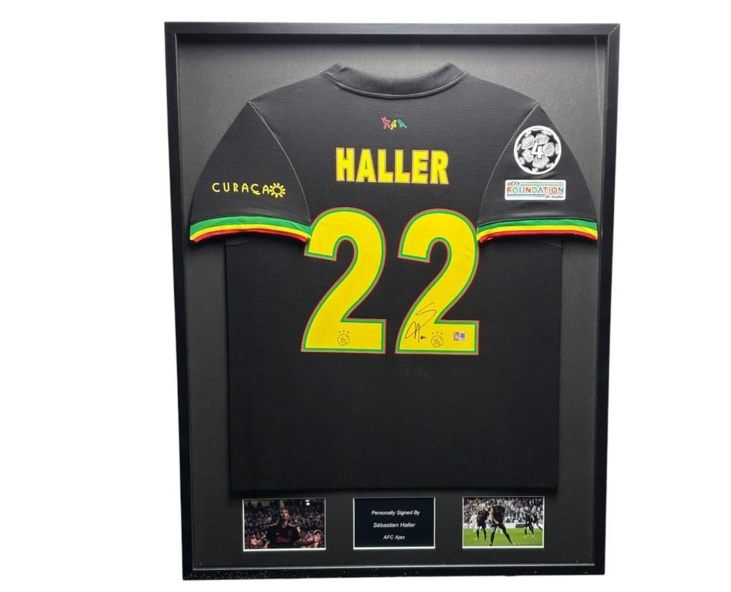 Sebastien Haller AFC Ajax 21/22 gesigneerd Ingelijst Shirt, Verzamelen, Soccersignings.nl, Shirt, Nieuw, Ophalen of Verzenden
