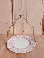 Verzilverde borden etagère met kristallen knop, Ophalen of Verzenden, Gebruikt