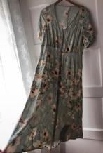 Maxi lange romantische lichtgroene rozen doorknoop jurk H&M, Ophalen of Verzenden, Zo goed als nieuw, Maat 36 (S), Onder de knie