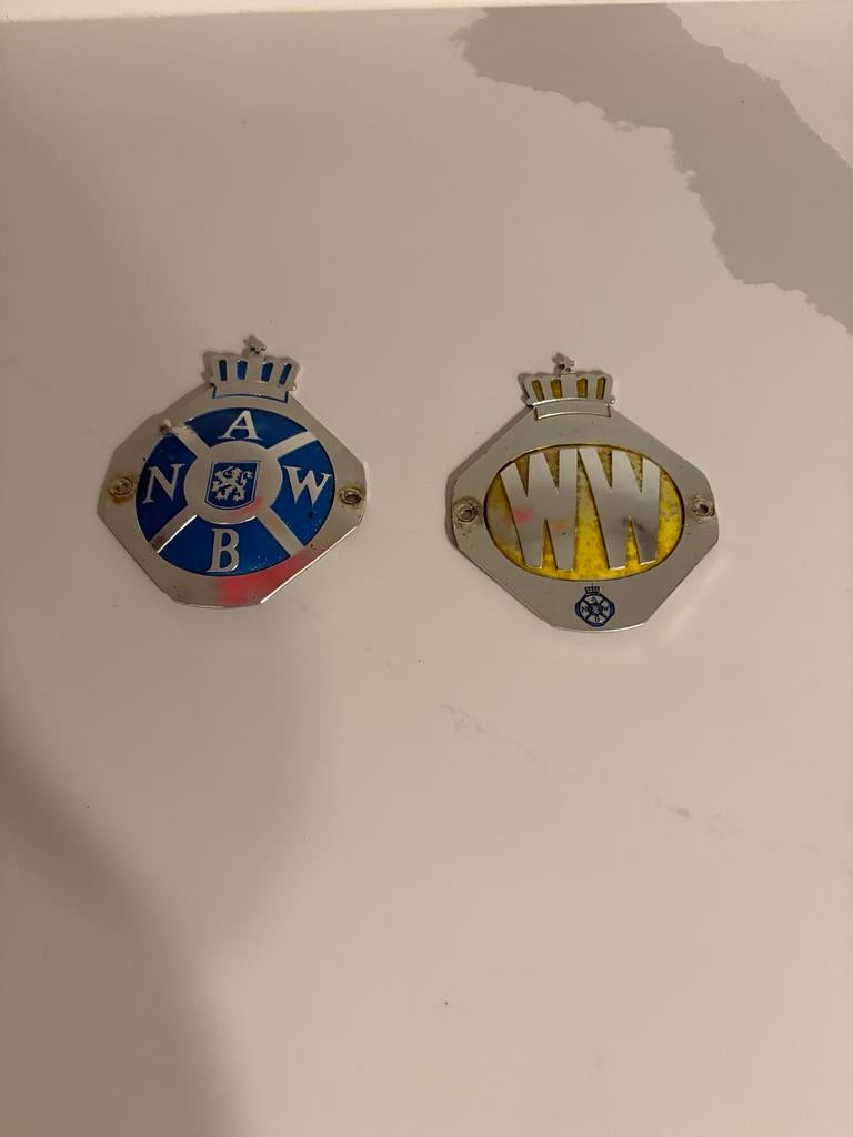 ANWB en Wegenwacht Schildjes - Grote Uitvoering met Kroon, Verzamelen, Verzenden, Gebruikt, Overige typen