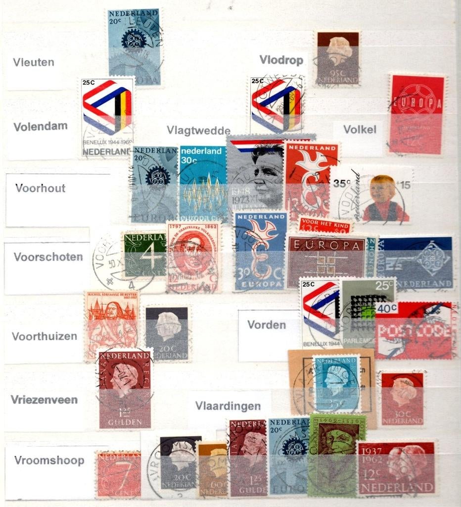 Stempels wo Vleuten Volkel Vorden Vroomshoop Vlodorp (57), Verzenden, Na 1940, Gestempeld
