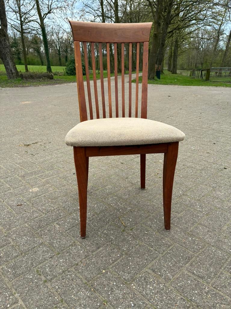 Keukentafel met 4 passende stoelen; gestoffeerd., Huis en Inrichting, Stoelen, Ophalen, Gebruikt, Hout, Vier