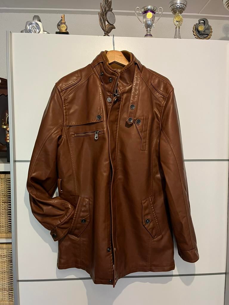 Leren jas maat 3Xl maat valt kleiner., Kleding | Heren, Ophalen of Verzenden, Zo goed als nieuw, Bruin