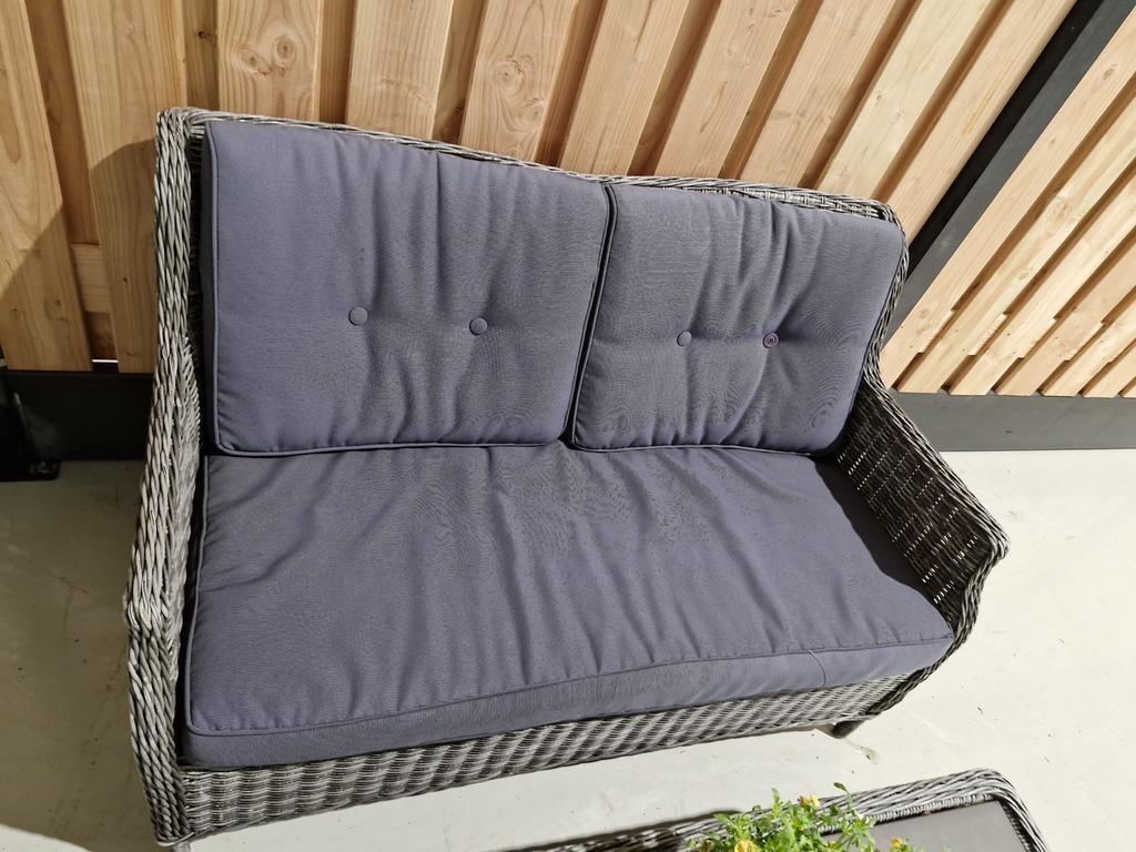 Wicker Loungeset met 2 Stoelen en 1 Bank, 4 zitplaatsen, Gebruikt, Bank, .
