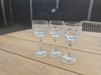 Set van 3 kristallen likeurglazen met geslepen decor, Ophalen of Verzenden