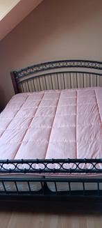 Bed met lattenbodem 160x200, Ophalen, Gebruikt, Wit, Tweepersoons