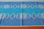 Retro vintage gebloemde jaren 60 handdoek / badhanddoek, Ophalen of Verzenden, Nieuw, Blauw, Handdoek