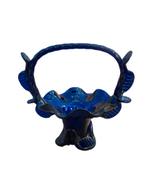 Murano glas mond geblazen kobaltblauw mandje, Ophalen of Verzenden