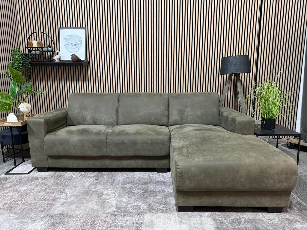 “GRATIS LEVERING” gave groene kunstlederen hoekbank! 238x158, Huis en Inrichting, Kunstleder, groen,zgan, hoekbank, aberdeen, 125 tot 150 cm