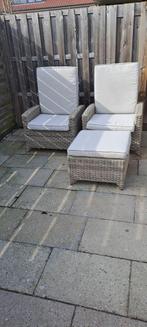 Relax tuinstoelen B7 Down Under met voetenbank en kussens, Tuin en Terras, Ophalen of Verzenden, Gebruikt, Wicker, Verstelbaar