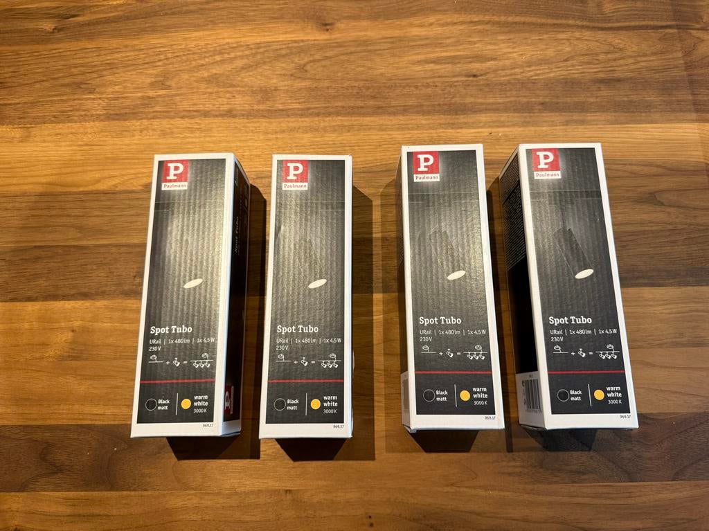 Paulmann Spot Tubo URail Warm Wit 3000K Zwart Mat Nieuw, Ophalen of Verzenden, Nieuw, Minder dan 30 watt, Led-lamp