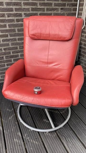 Relax Fauteuil echt leer, Ophalen, Zo goed als nieuw, 50 tot 75 cm, Leer