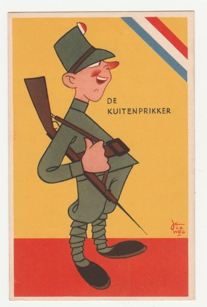 Militair 1940. Jan v.d. Weg. Ned. Illustratoren. Mobilisatie, Verzenden, 1940 tot 1960, Gelopen, Overige thema's