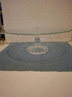 Mooi stevig glazen taartplateau met jacquard motief, Glas of Glazen, --, Ophalen of Verzenden, --