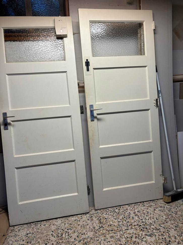 Binnendeuren met glas, 201,5 x 78 cm, Doe-het-zelf en Verbouw, Deuren en Horren, Gebruikt, Binnendeur, 200 tot 215 cm, Minder dan 80 cm