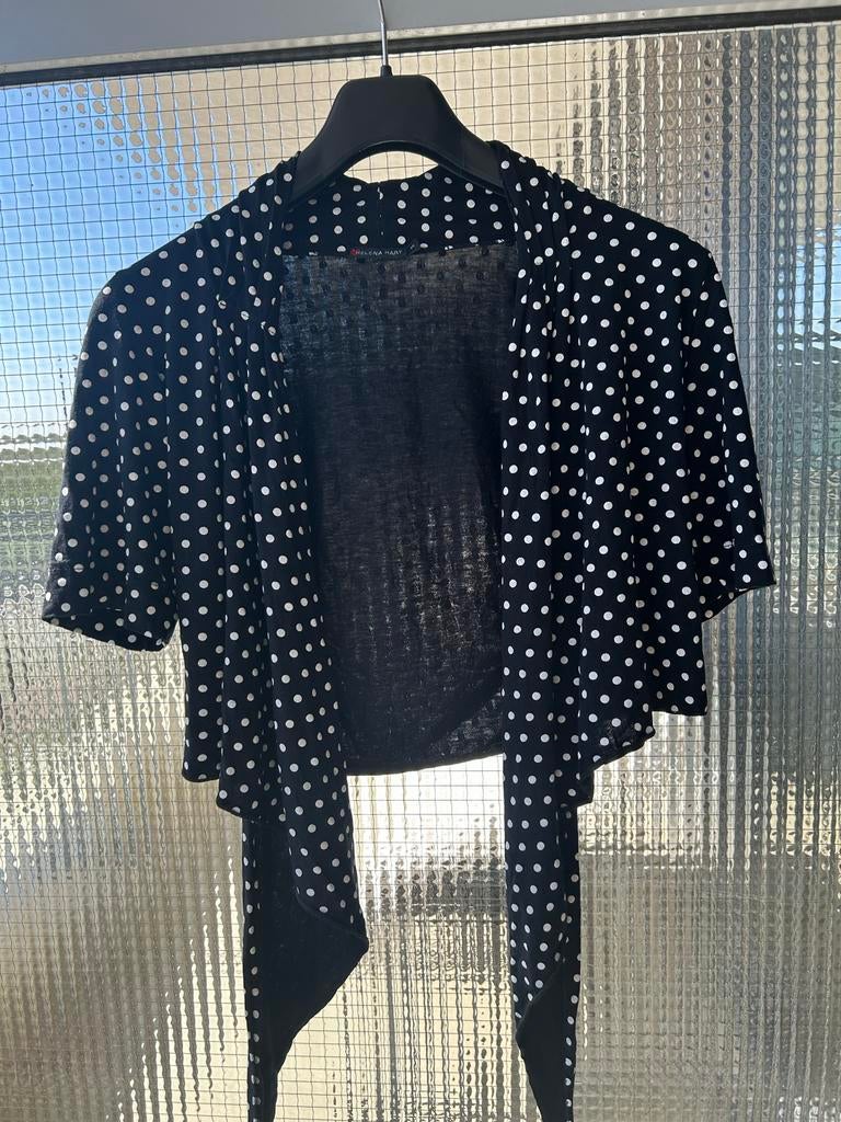 Helena Hart kort bolero vestje zwart/wit stip mt S, Ophalen of Verzenden, Gedragen, Maat 36 (S), Zwart