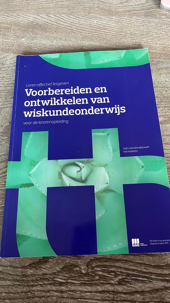 Voorbereiden en ontwikkelen van wiskundeonderwijs, Ophalen of Verzenden, Beta, Zo goed als nieuw, HBO