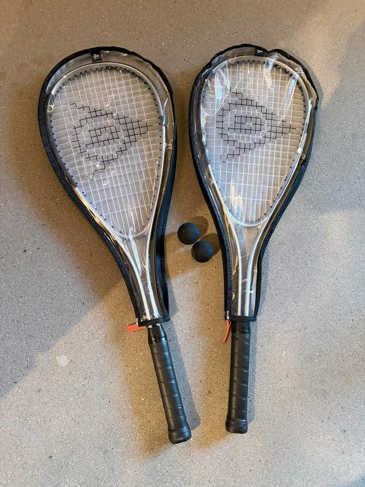 Nieuwe Dunlop Sonic Ti Squashrackets met hoes en 2 ballen, Sport en Fitness, Squash, Nieuw, Racket, Met hoes, Ophalen of Verzenden