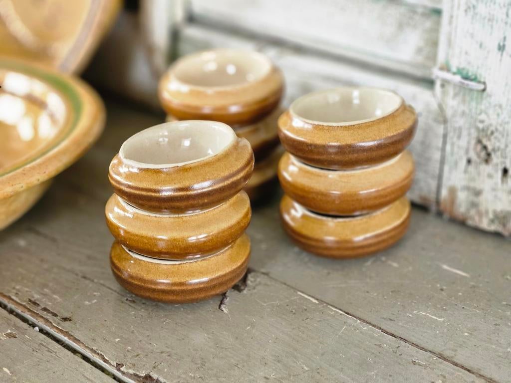 Franse boterschaaltjes brocante butterpads grespotjes, Ophalen of Verzenden