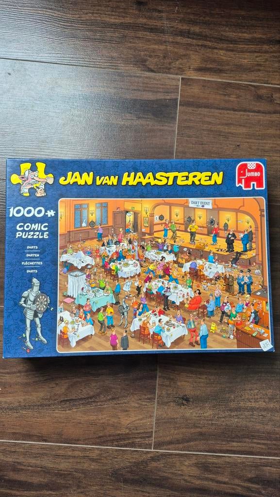 Jan van Haasteren Darts puzzel 1000 stukjes, Hobby en Vrije tijd, Ophalen of Verzenden, 500 t/m 1500 stukjes, Gebruikt, Legpuzzel