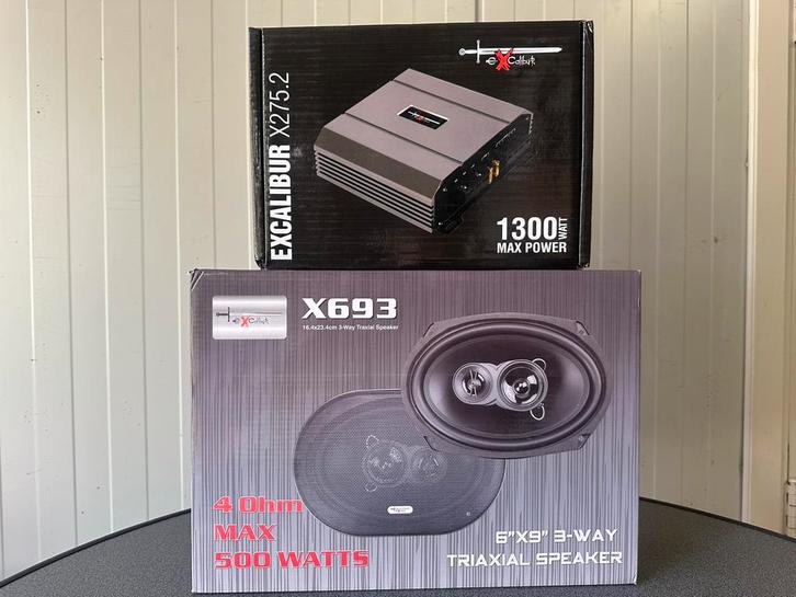 Excalibur X693 6''x9'' plus Excalibur X275.2 Autoversterker, Auto diversen, Autospeakers, Zo goed als nieuw, Ophalen of Verzenden