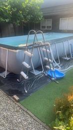 Groot opzetzwembad met trap en afdekzeil en toebehoren, Ophalen, Gebruikt, 200 tot 300 cm, 80 tot 120 cm