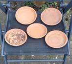 5 terracotta onderbord / plantenschotel voor onder bloempot, Ophalen, Rond, Balkon, Aardewerk